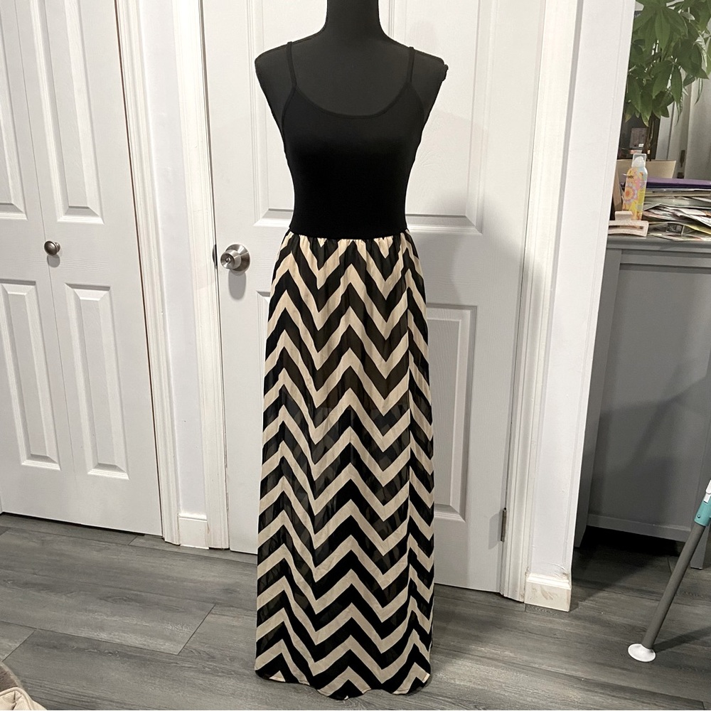 Forever 21 Colorblock Chevron Maxi Dress